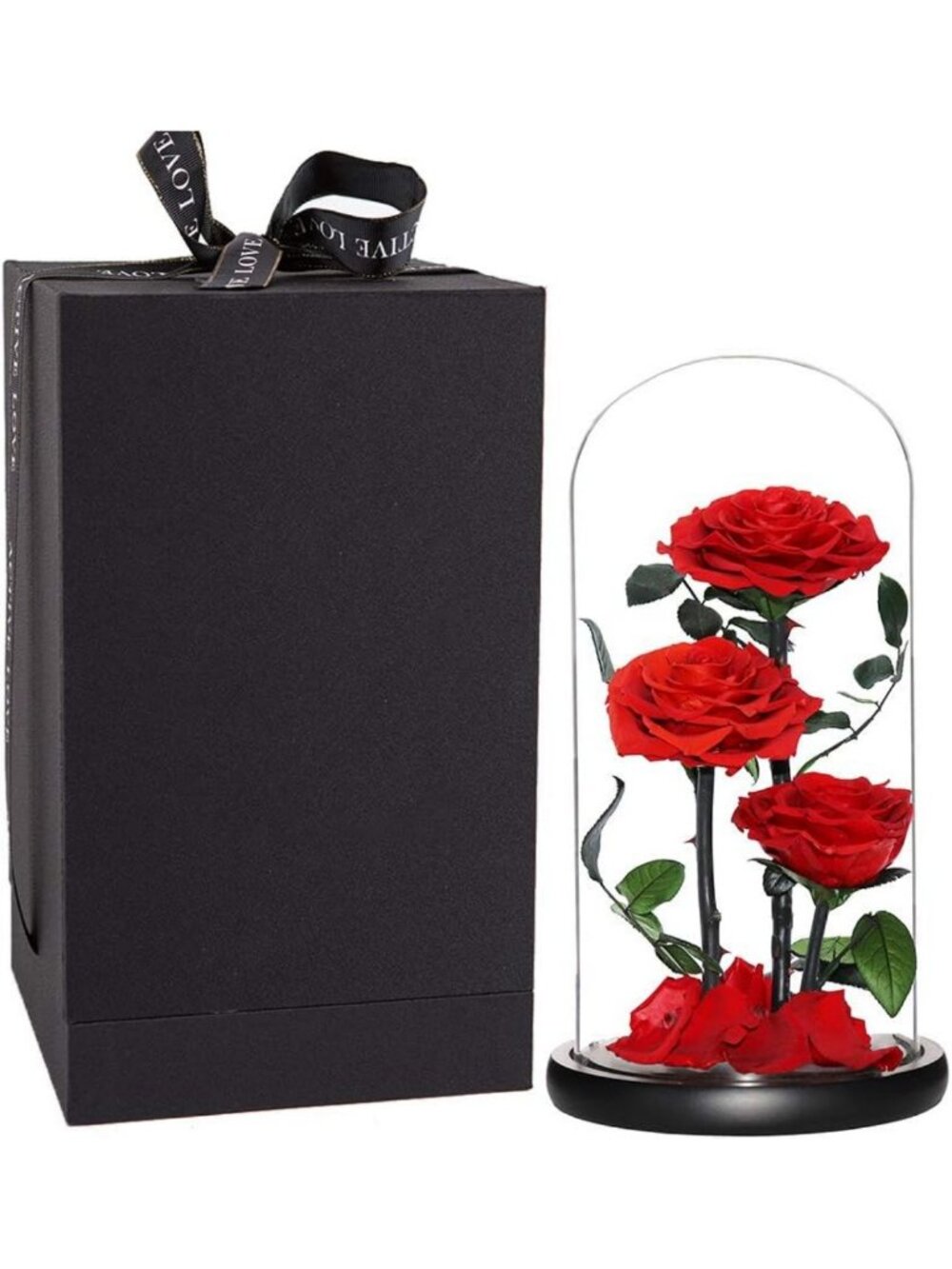 Elegant Handmade Preserved Red Rose in Glass Dome - Perfect Birthday Gift for
